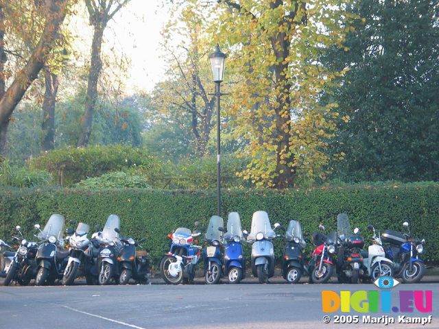 15345 Motorbikes parked in London street